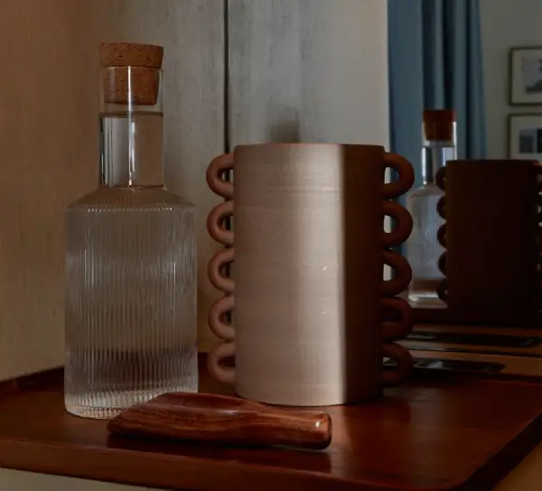 Minibar with complimentary snacks and candy